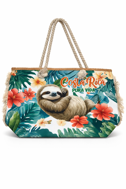 Bolso Oso Perezoso Con Flores De Hibisco