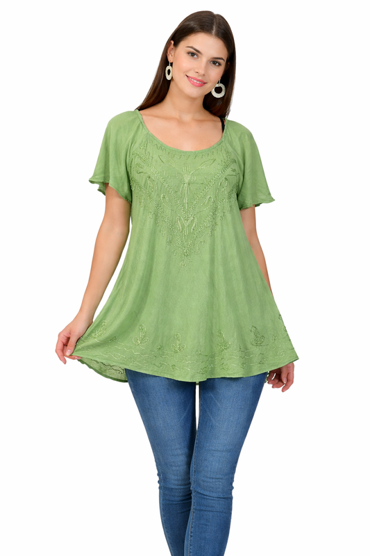 Boho Green Blouse | One Size