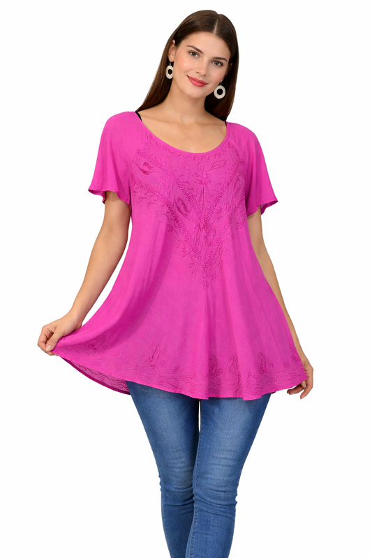 Boho Fuchsia Blouse | One Size