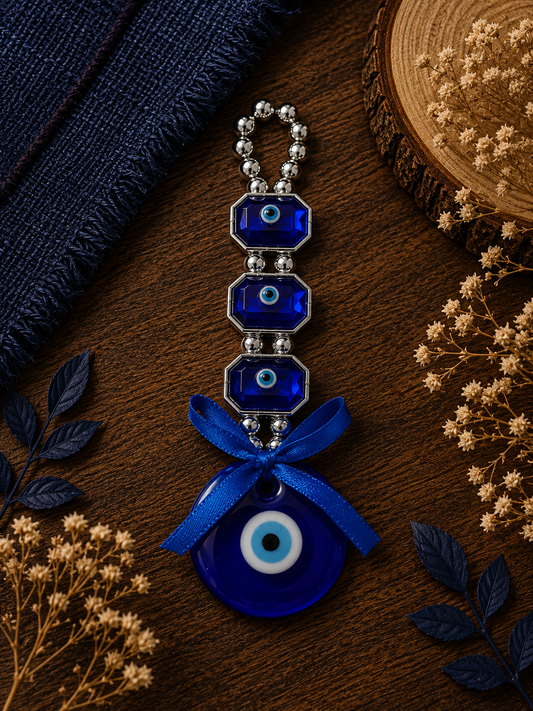Amuleto Triple Ojo Turco Azul