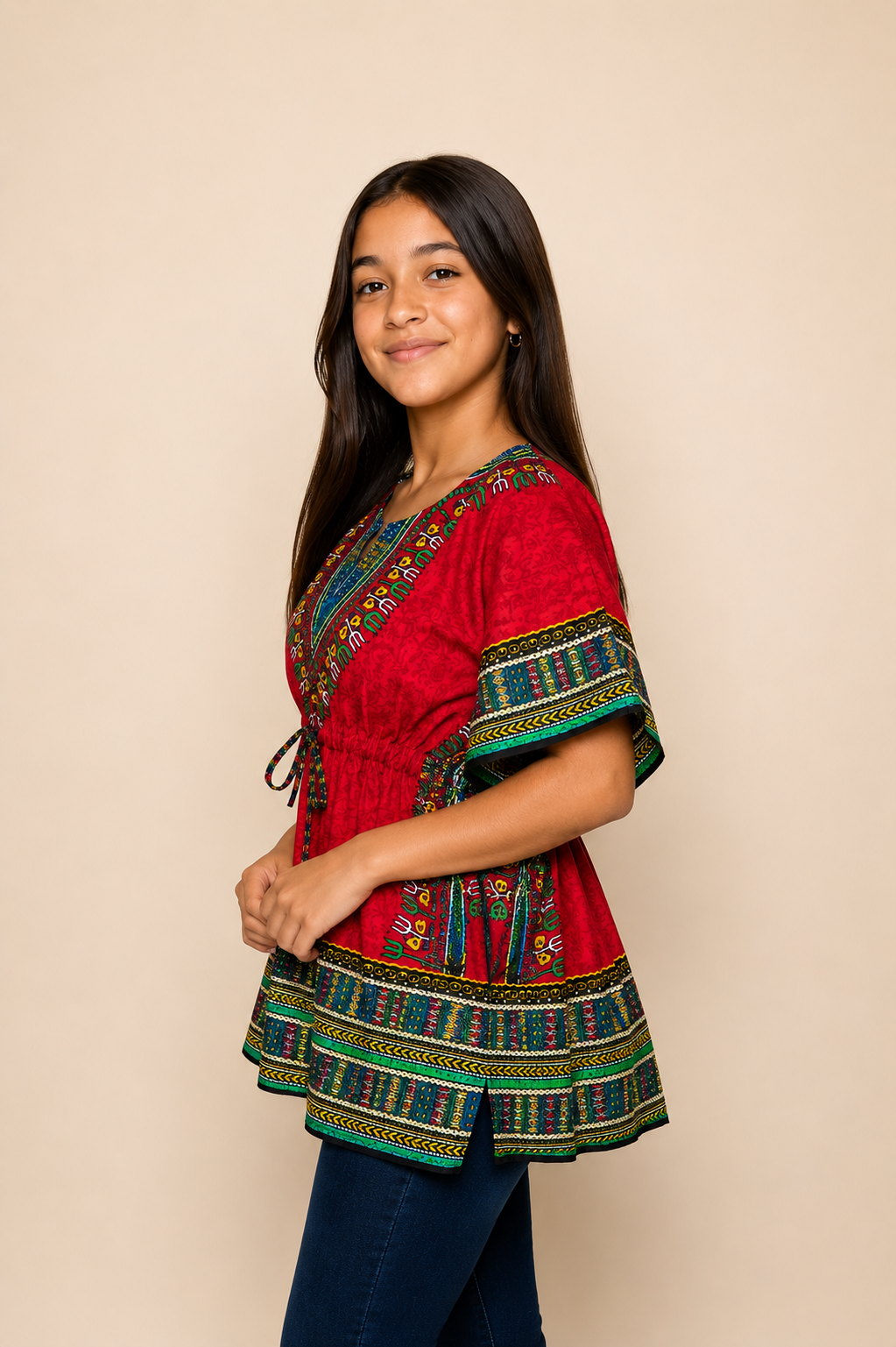 Red Afro-Caribbean Print Kids' Blanket