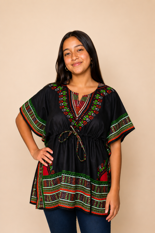 Black Afro-Caribbean Print Youth Blanket