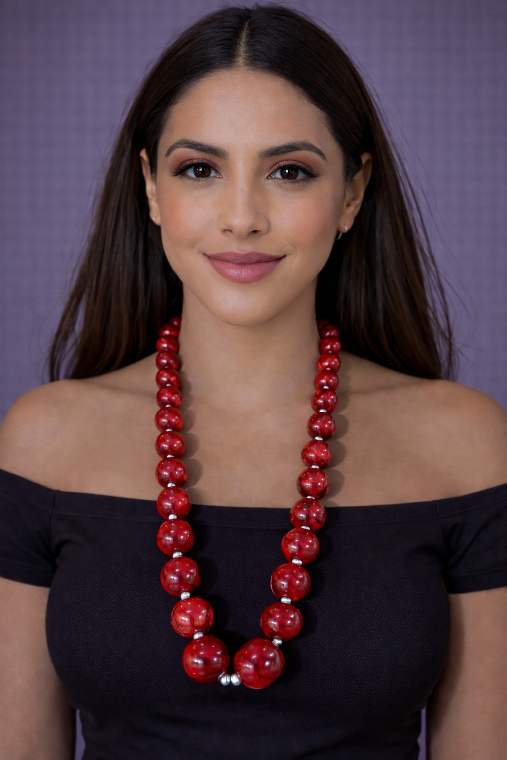 Collar Esfera Roja Elegante