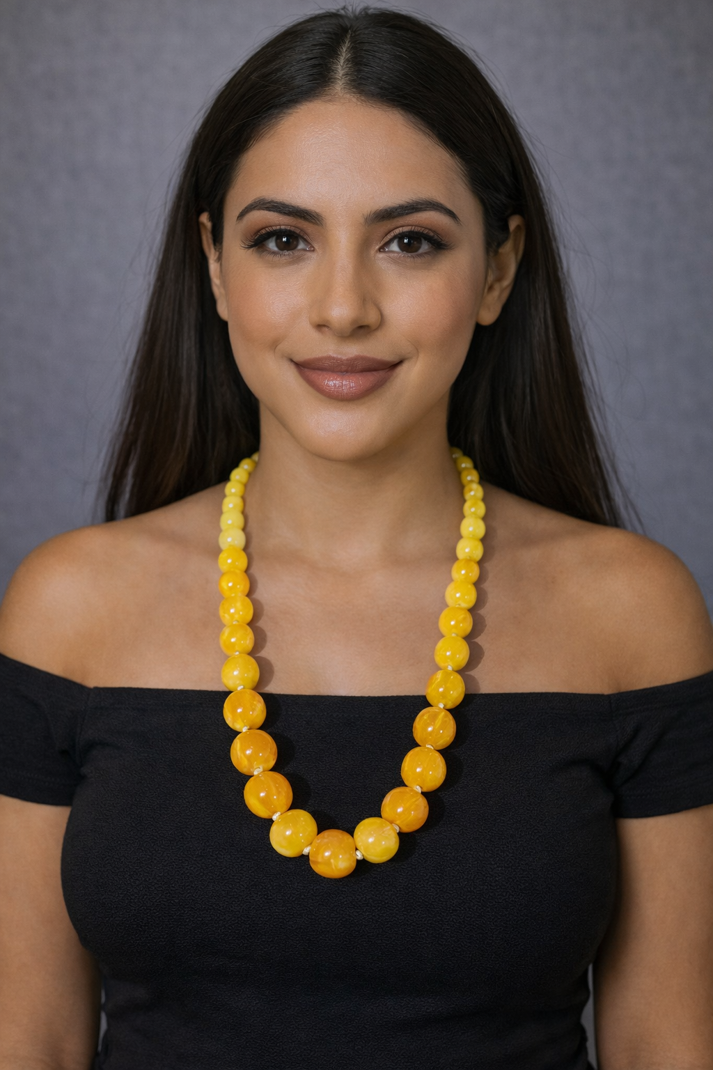 Collar Perlas Amarillas Elegantes