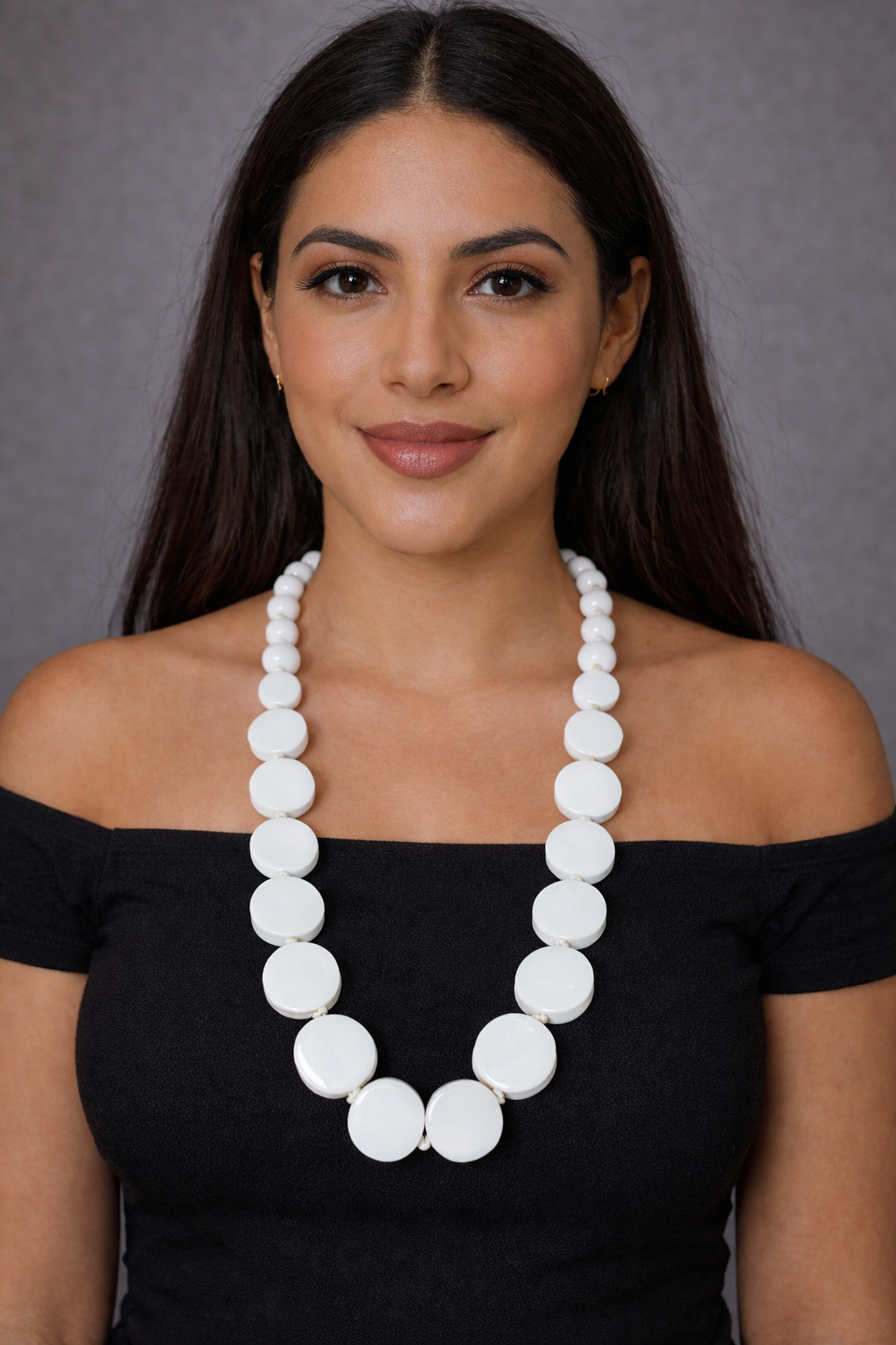 Collar Blanco de Cuentas