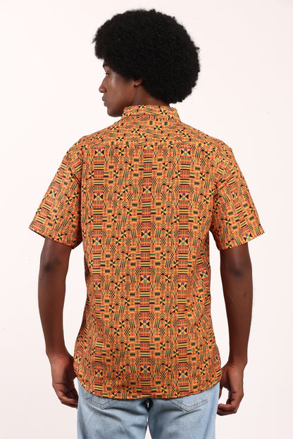 Camisa de Hombre Afrocaribeño de Botones
