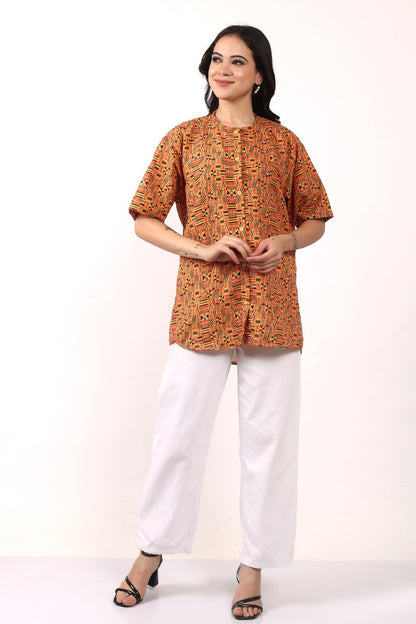 Blusa Afrocaribeña de Dama con botones
