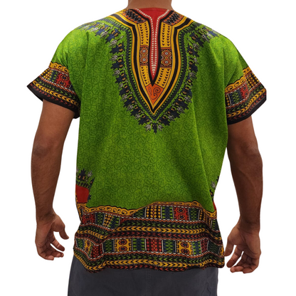 Camisa Juvenil con Estampado Afrocaribeño Verde