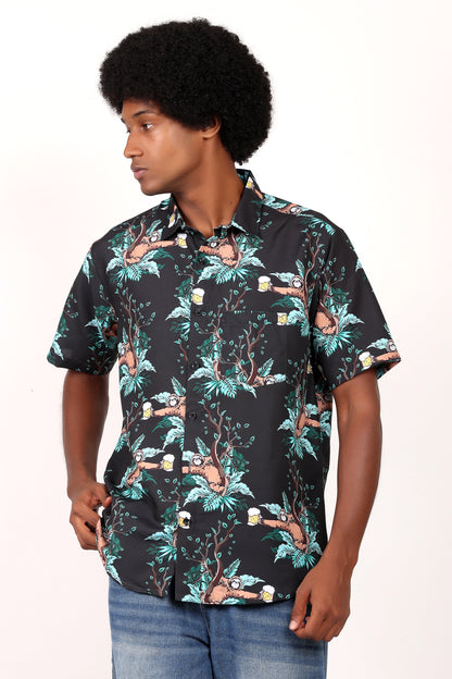 Men's Caribbean Beach Hawaiian Shirt Bear Print
