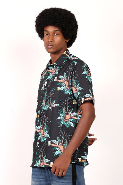 Men's Caribbean Beach Hawaiian Shirt Bear Print