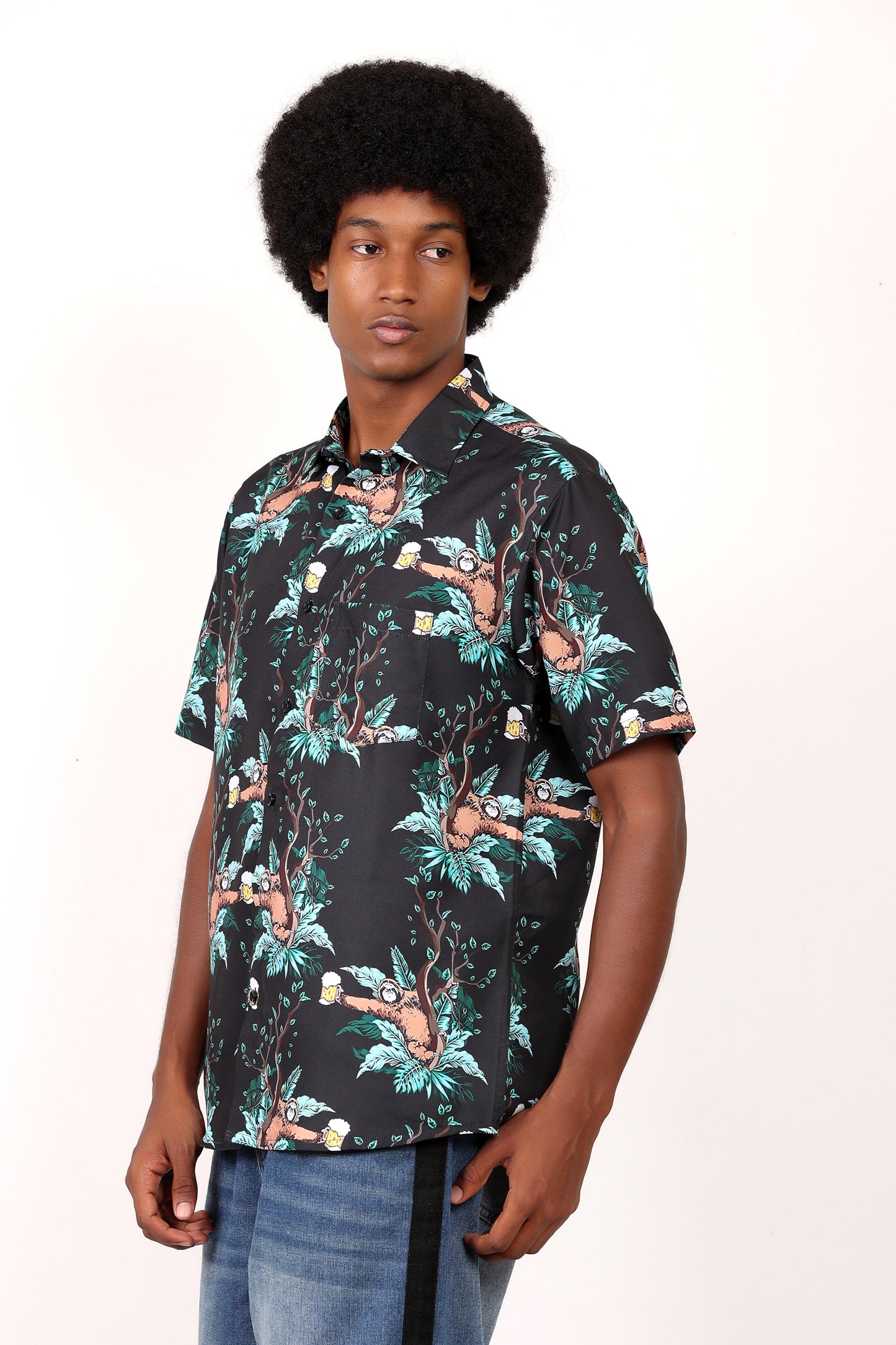 Men's Caribbean Beach Hawaiian Shirt Bear Print