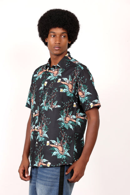 Men's Caribbean Beach Hawaiian Shirt Bear Print