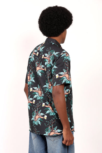 Men's Caribbean Beach Hawaiian Shirt Bear Print