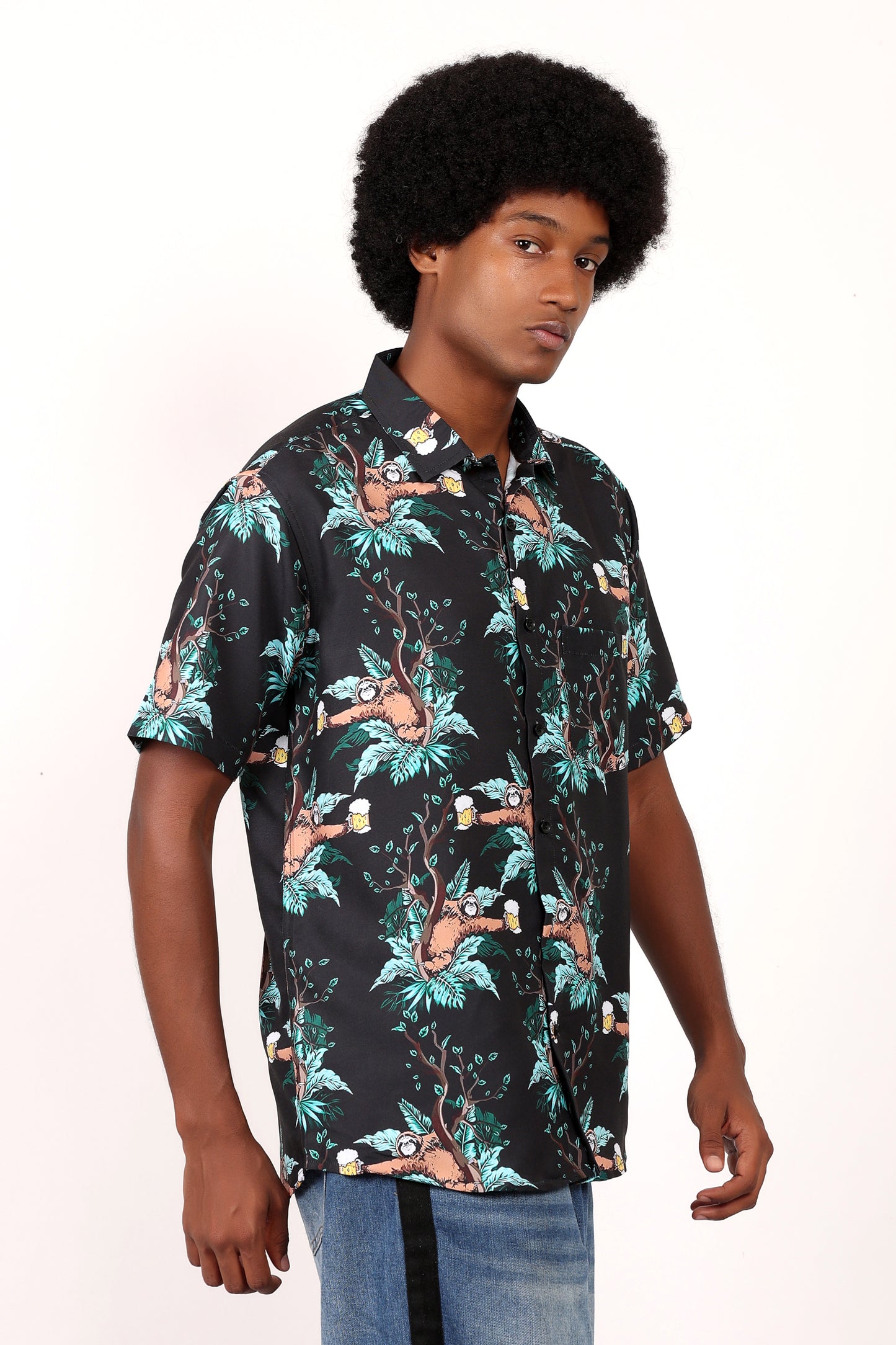 Men's Caribbean Beach Hawaiian Shirt Bear Print