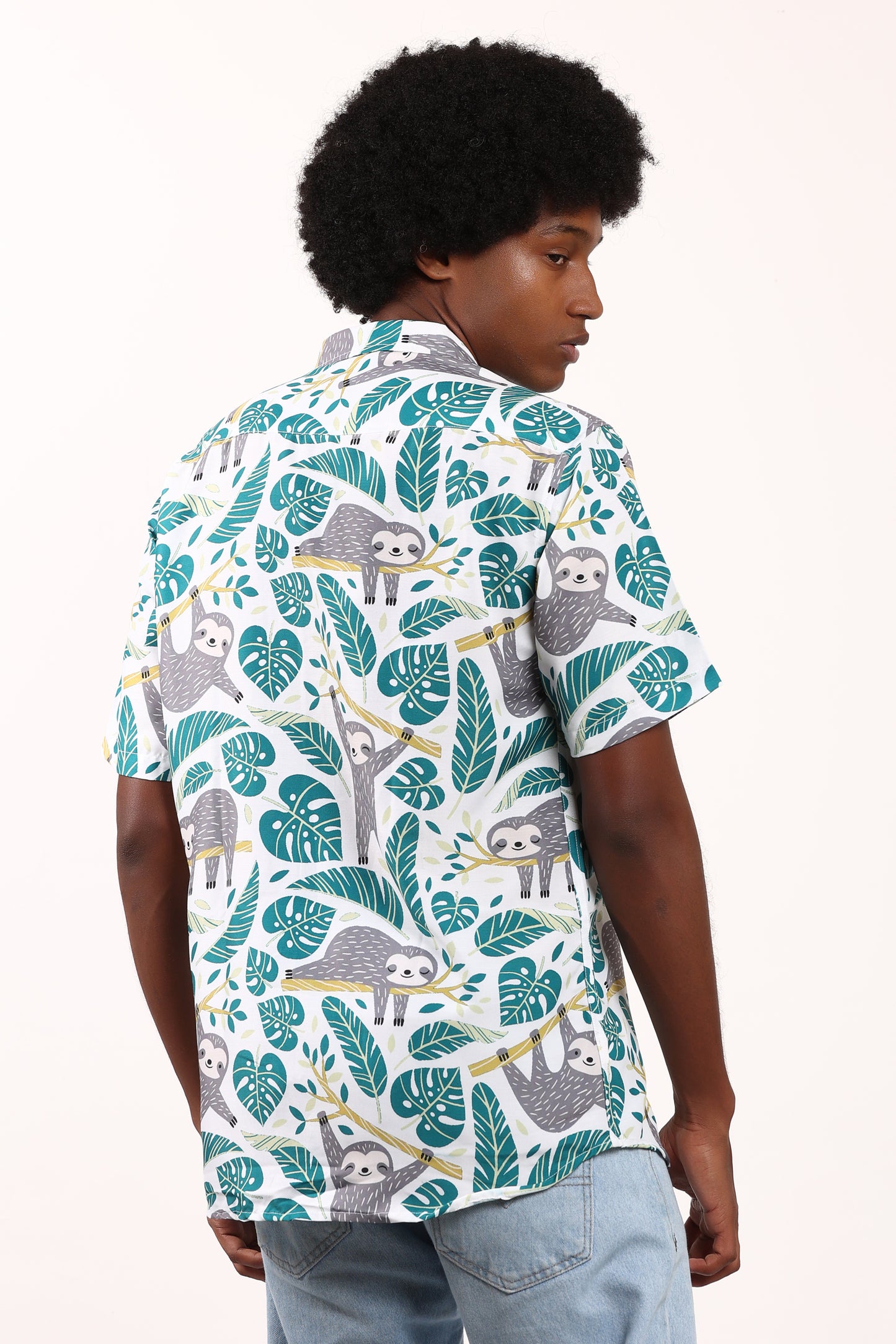 Camisa Hawaiana Playera Caribeña de Caballero Estampado Oso Relax Tropical