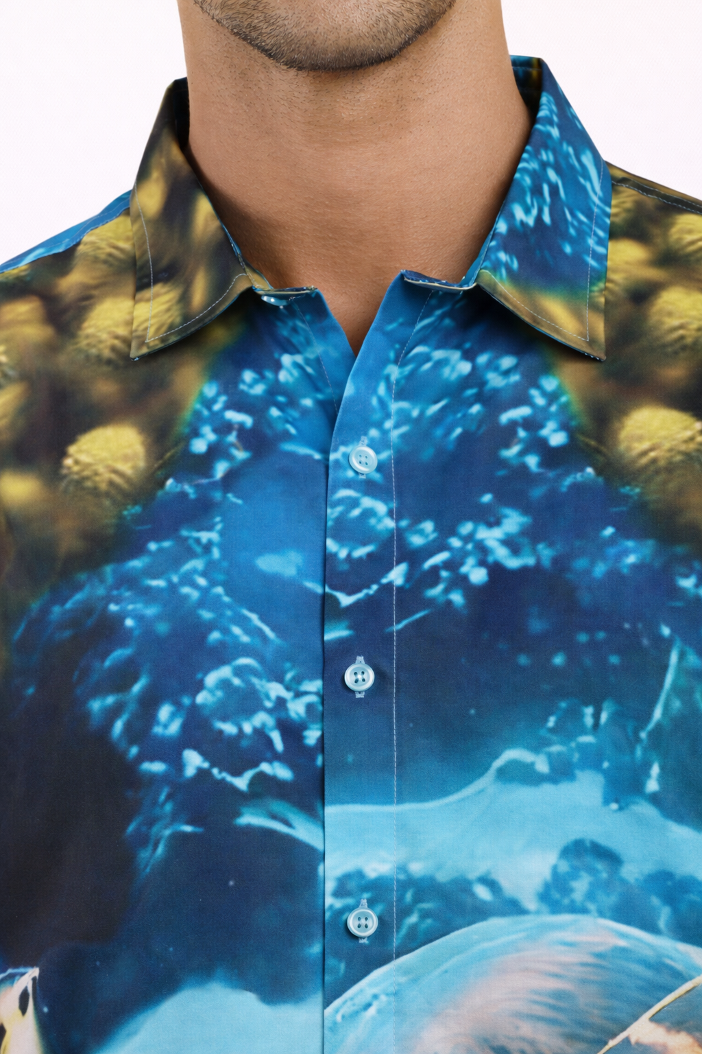 Camisa Hawaiana Playera Caribeña de Caballero Estampado Tortugas Grandes