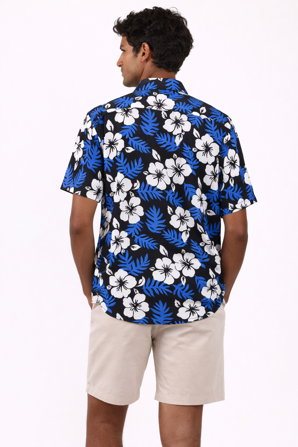 Men's Caribbean Beach Hawaiian Shirt Tropical Leaves and Flowers Print