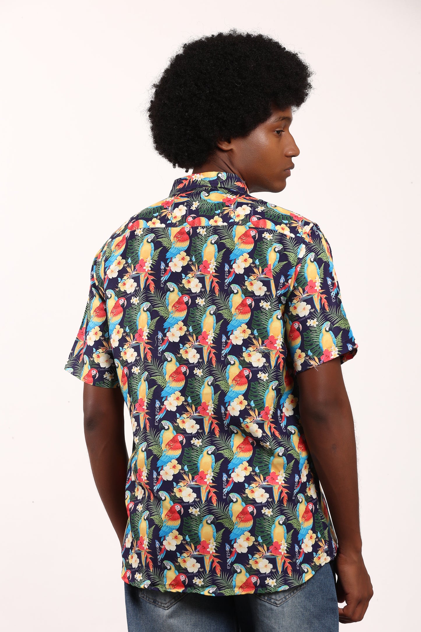 Camisa Hawaiana Playera Caribeña de Caballero Estampado Lapas Pequeñas