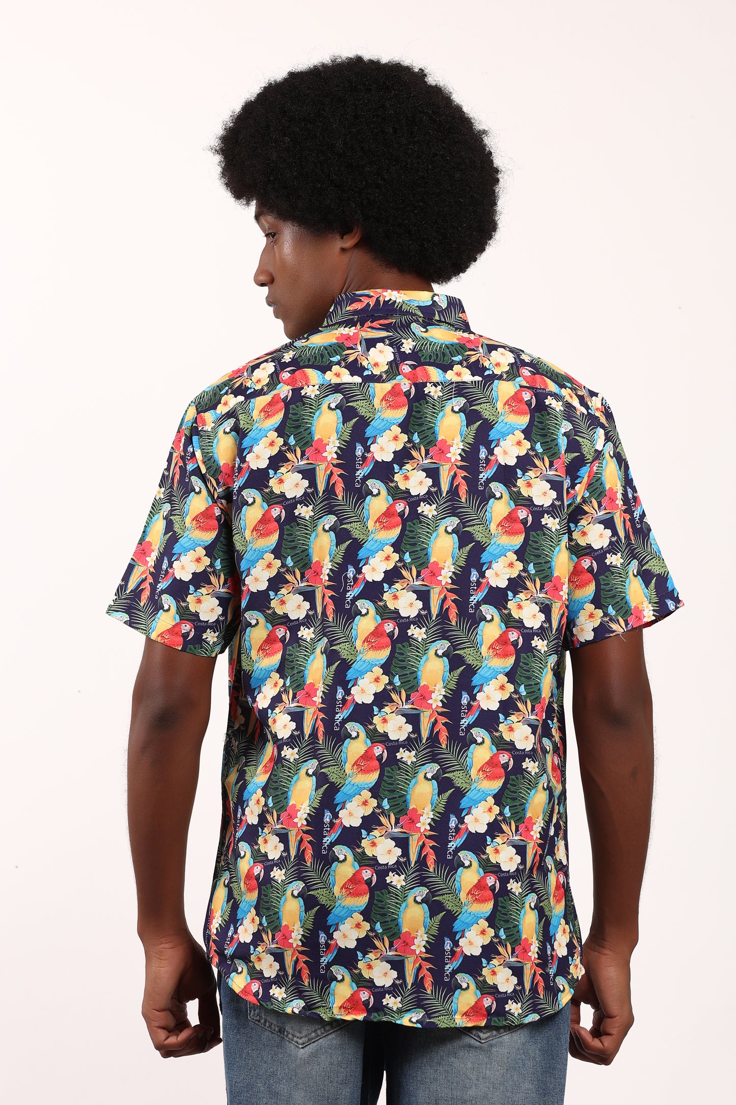 Camisa Hawaiana Playera Caribeña de Caballero Estampado Lapas Pequeñas
