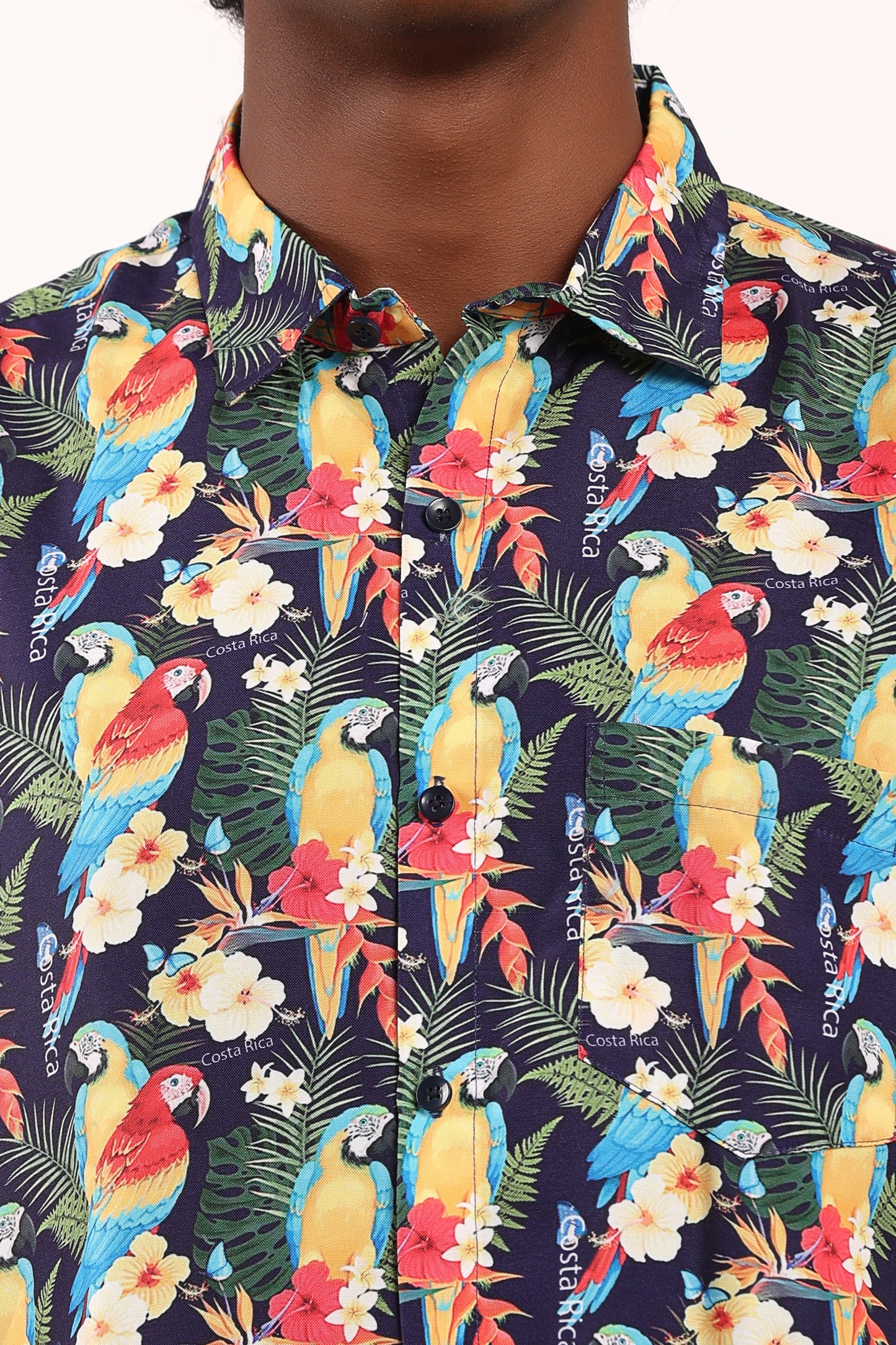 Camisa Hawaiana Playera Caribeña de Caballero Estampado Lapas Pequeñas