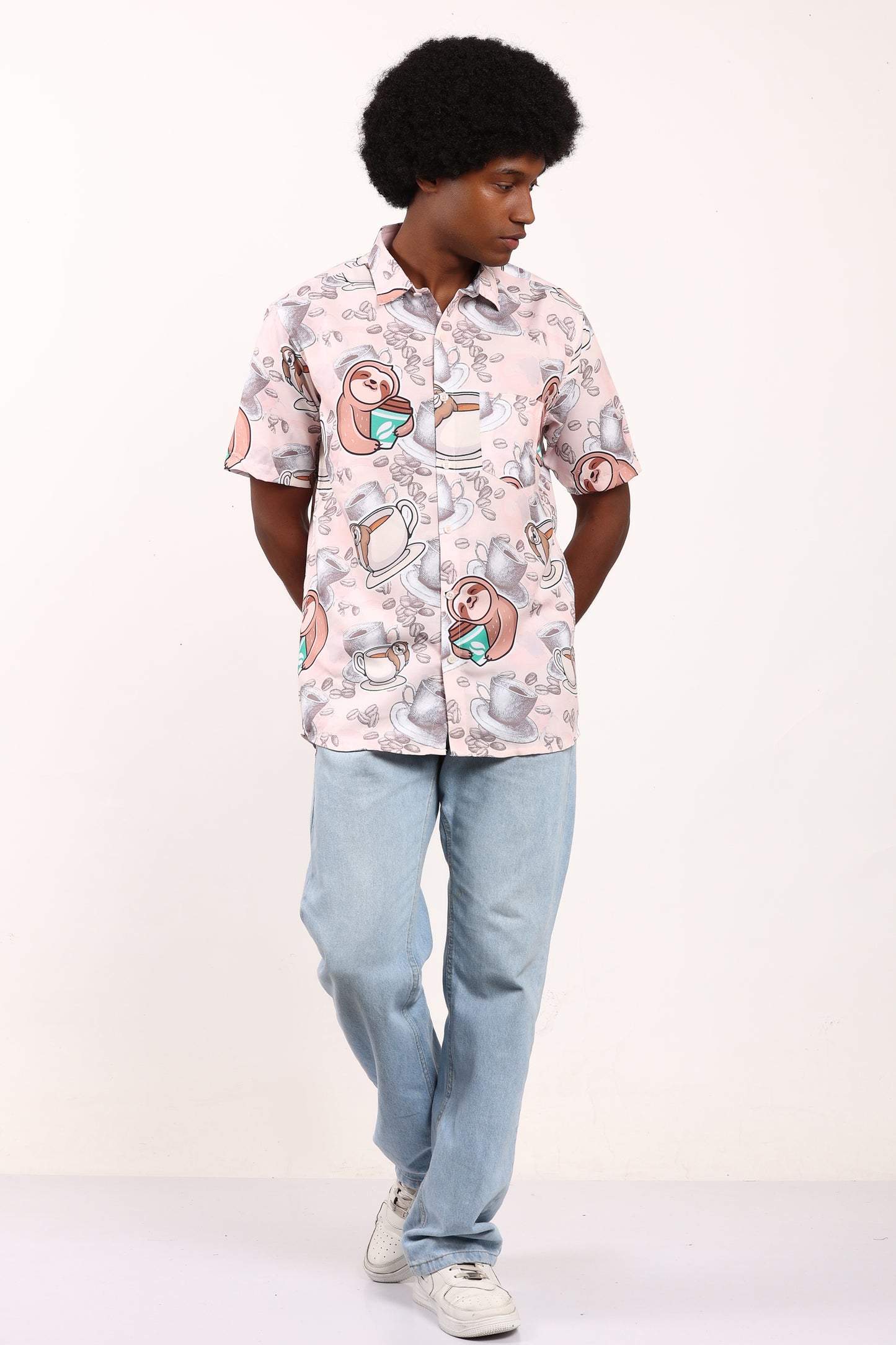 Camisa Hawaiana Playera Caribeña de Caballero Estampado Oso Comiquita