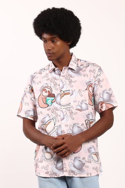 Camisa Hawaiana Playera Caribeña de Caballero Estampado Oso Comiquita