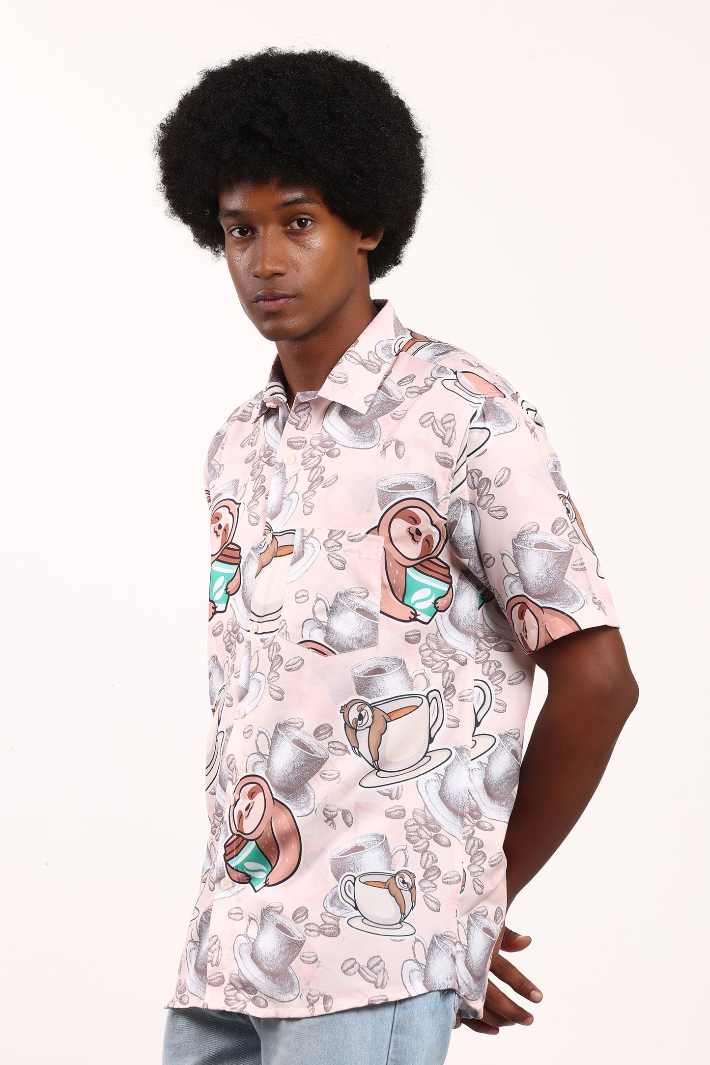 Camisa Hawaiana Playera Caribeña de Caballero Estampado Oso Comiquita