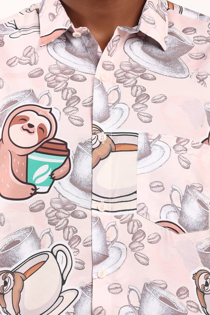 Camisa Hawaiana Playera Caribeña de Caballero Estampado Oso Comiquita