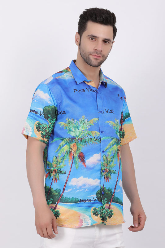 Camisa Hawaiana Playera Caribeña de Caballero