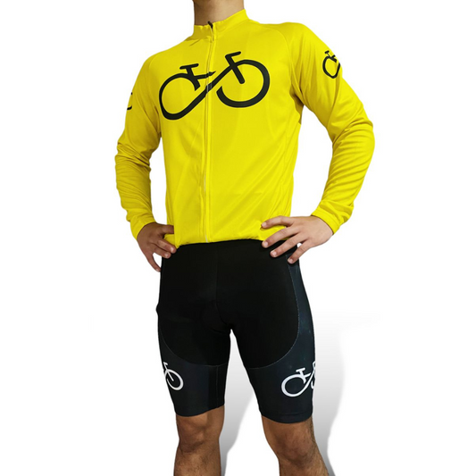 Jersey Top de Ciclismo de Caballero Amarillo