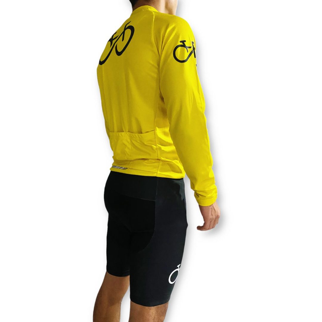 Jersey Top de Ciclismo de Caballero Amarillo