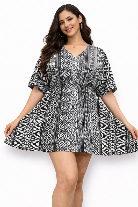 Vestido Corto Estampado de Dama