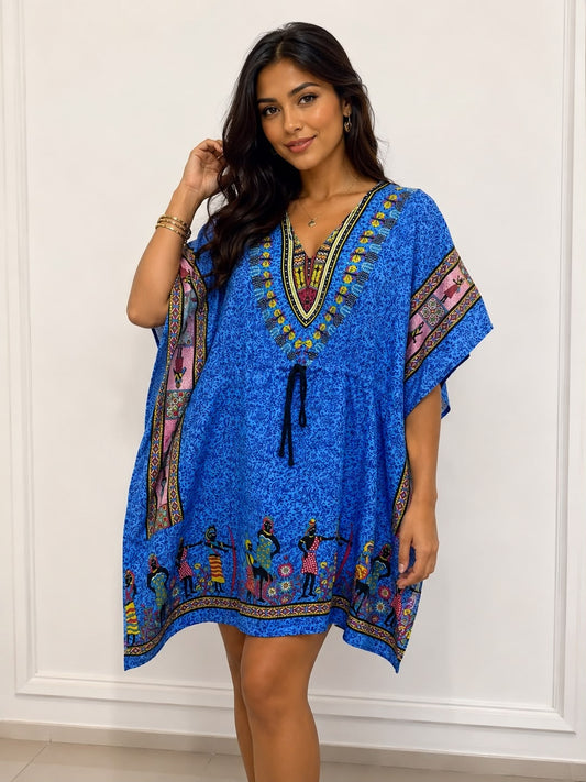 Vestido Estampado Afrodescendiente Salida de Playa para Dama