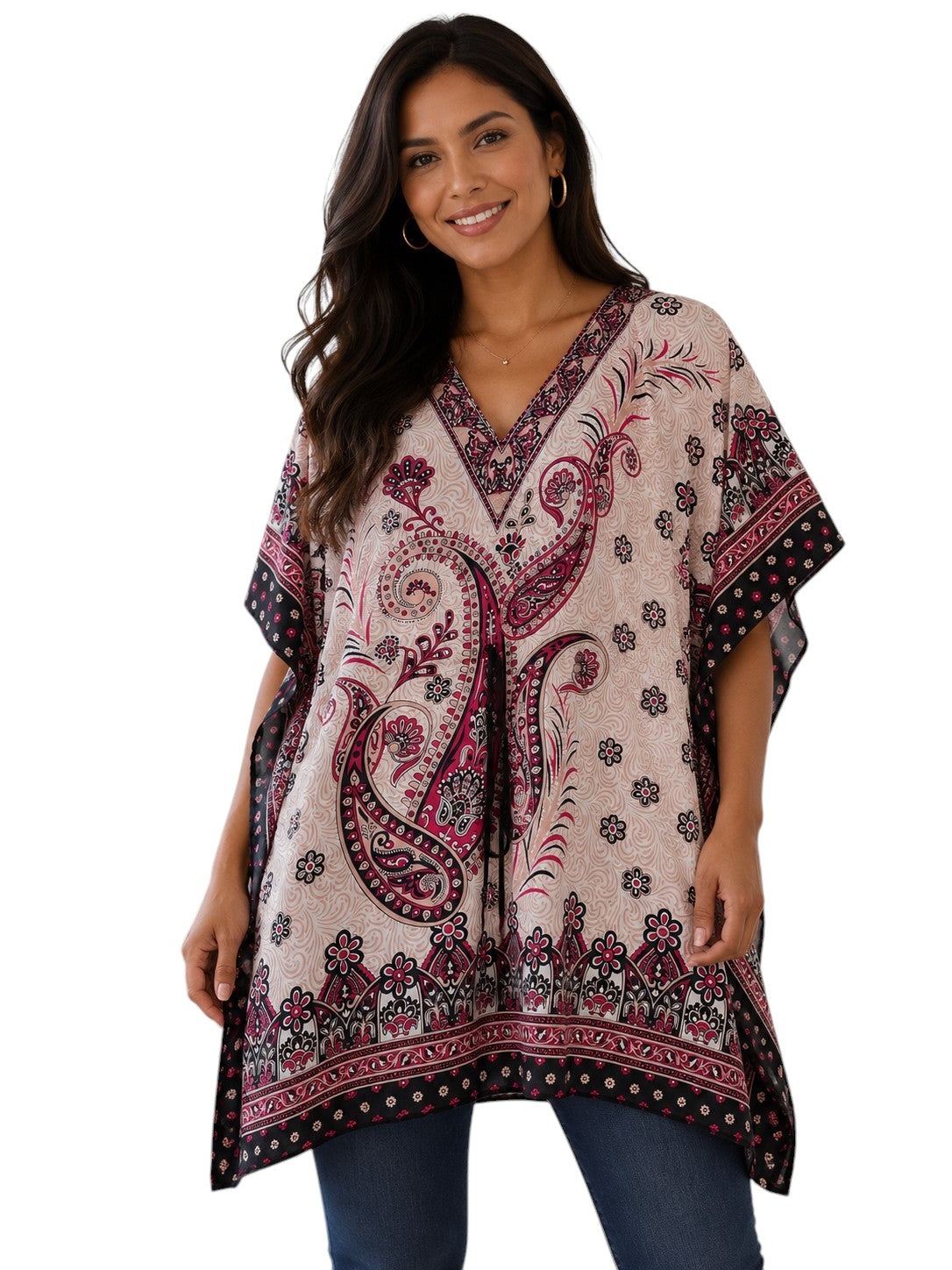 Vestido Estampado Rosado Afrodescendiente de Dama