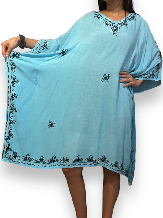 Vestido de Dama Azul Turquesa