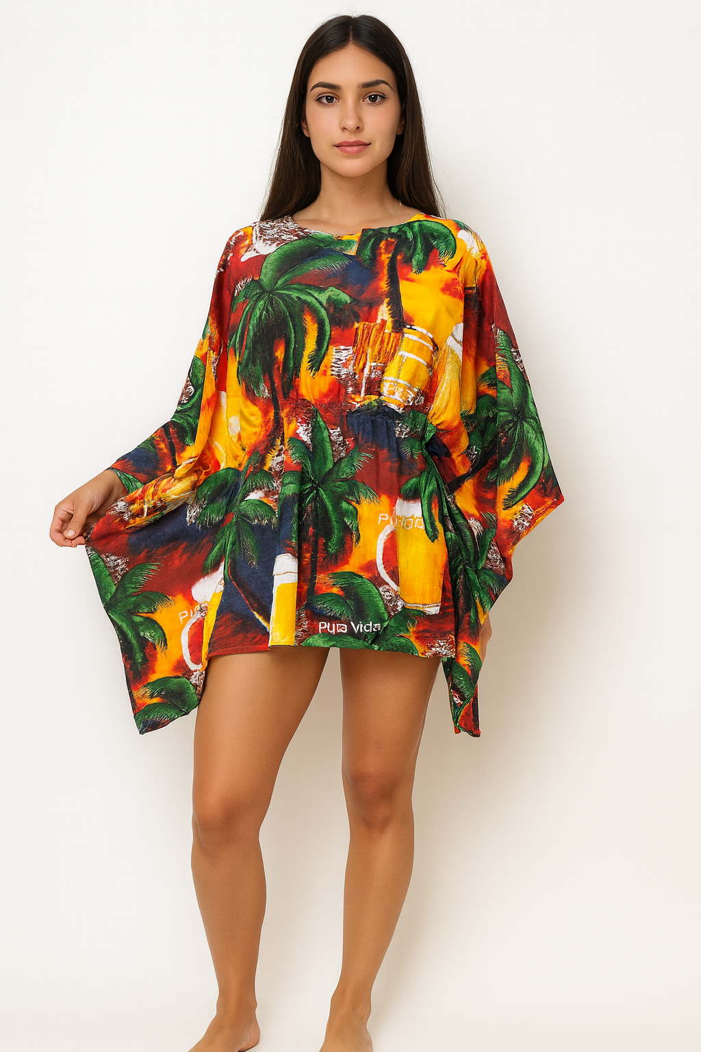 Women's Short Hawaiian Beach Print Dress
