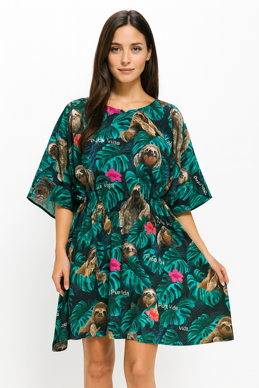 Vestido Hawaiano de Dama Estampado Playero