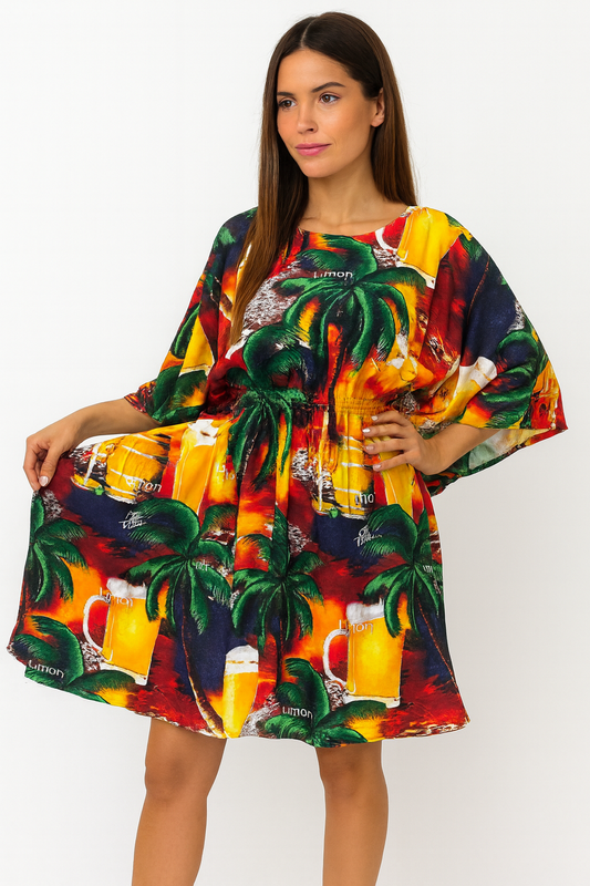 Vestido Hawaiano de Dama Estampado Playero