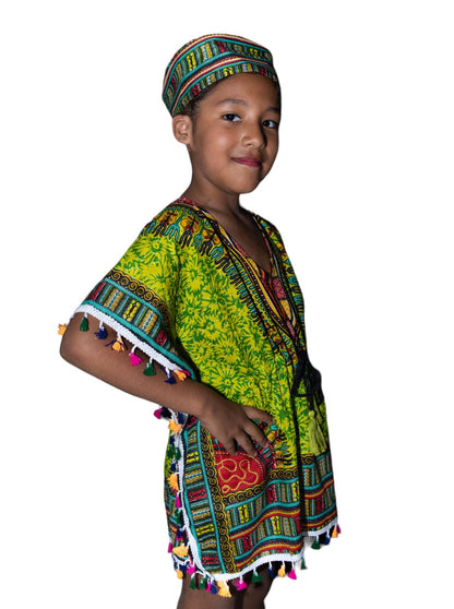 Manta de Niña con Estampado Afrocaribeño Verde