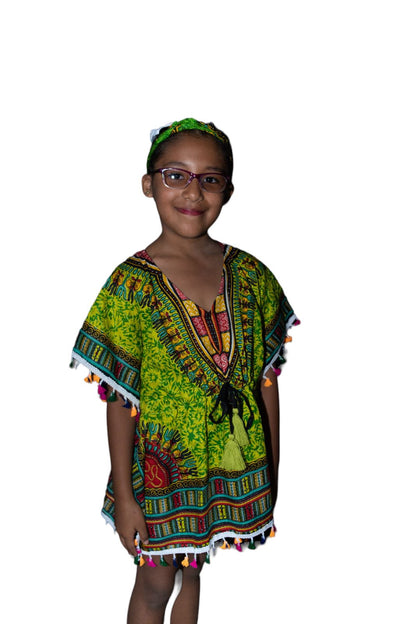 Manta de Niña con Estampado Afrocaribeño Verde