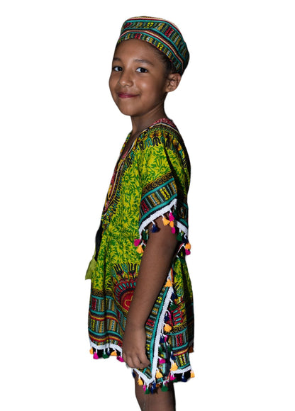 Manta de Niña con Estampado Afrocaribeño Verde