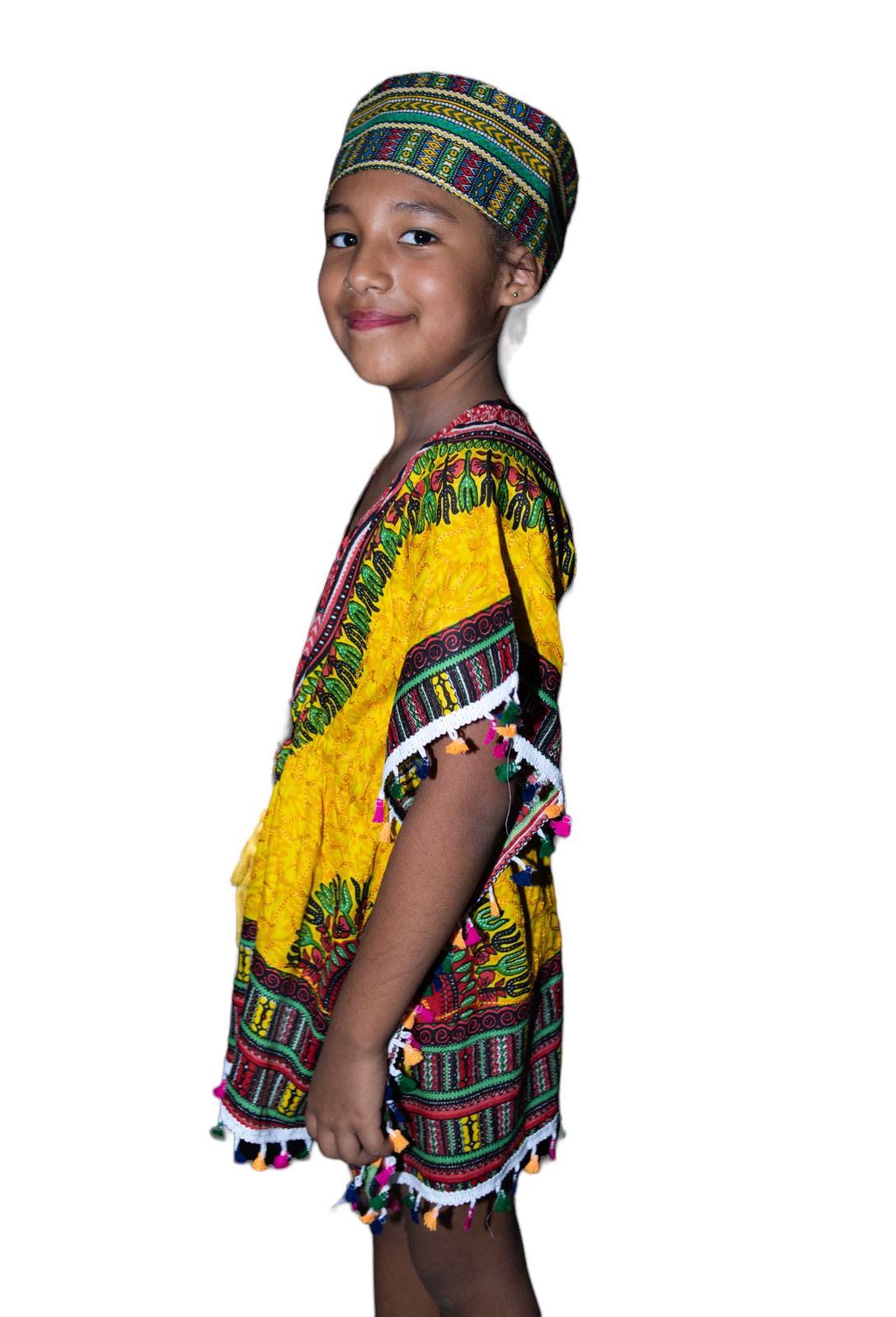 Manta de Niña con Estampado Afrocaribeño Amarillo