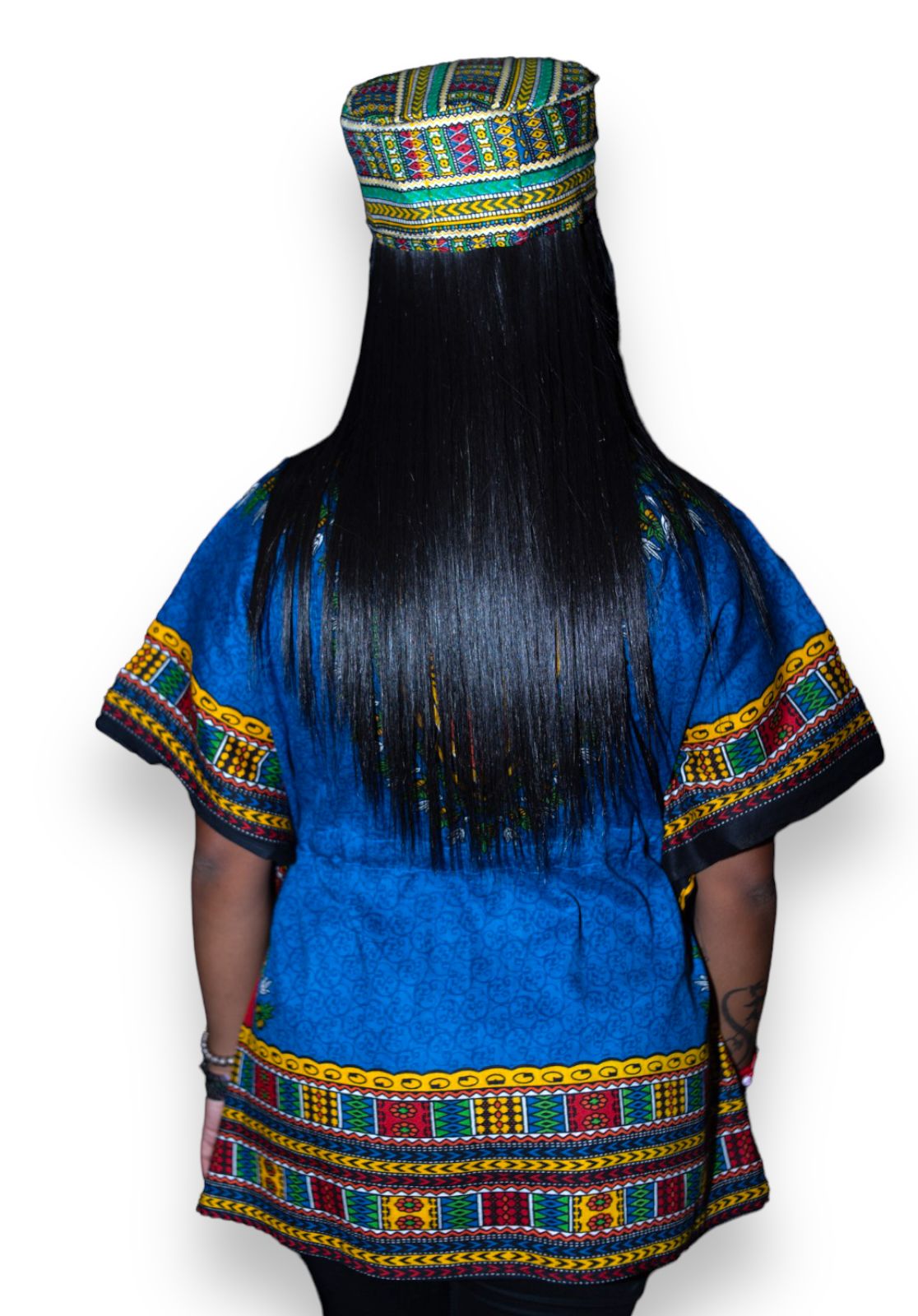 Manta Juvenil con Estampado Afrocaribeño Azul