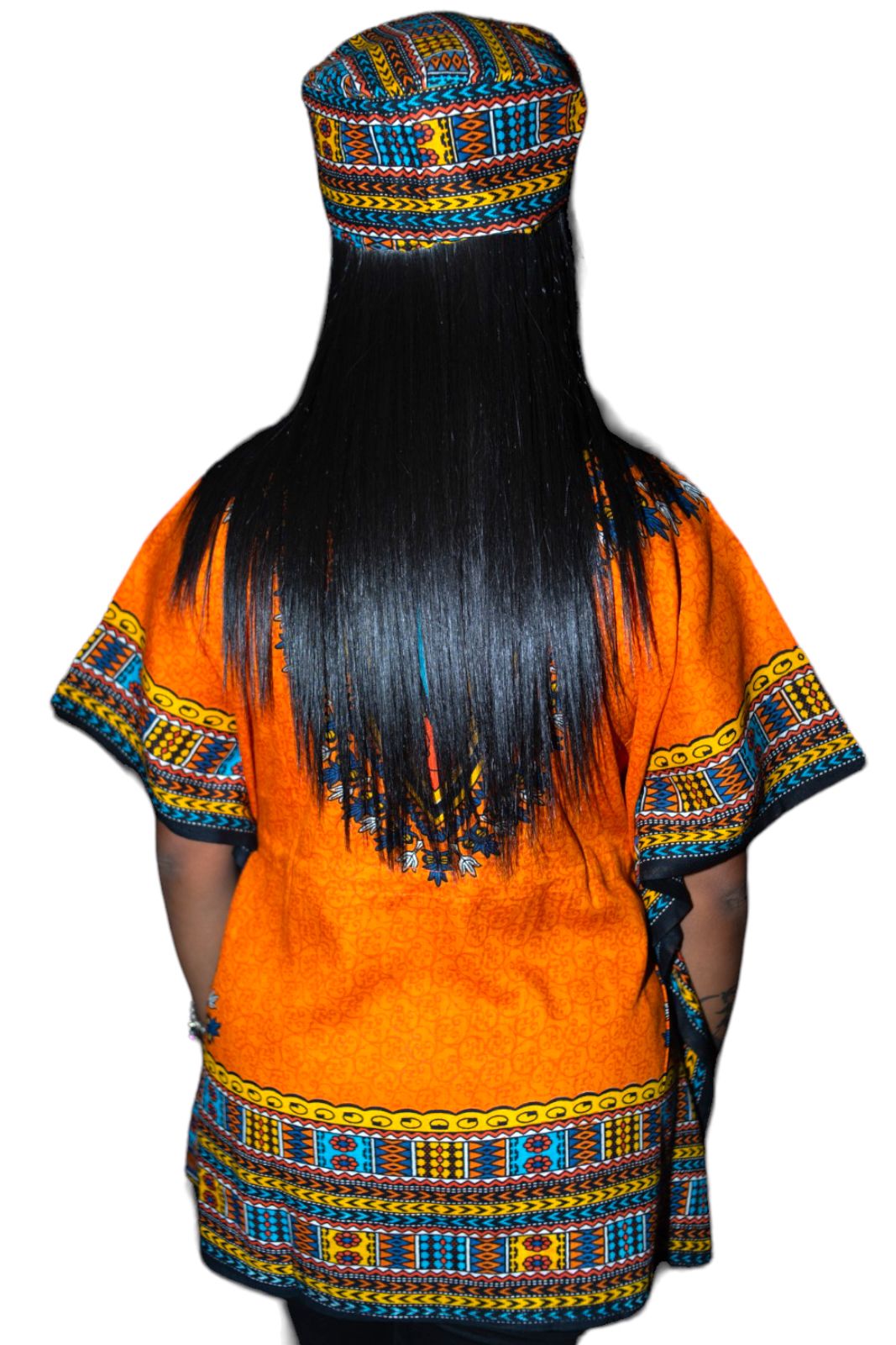 Manta Juvenil con Estampado Afrocaribeño Naranja