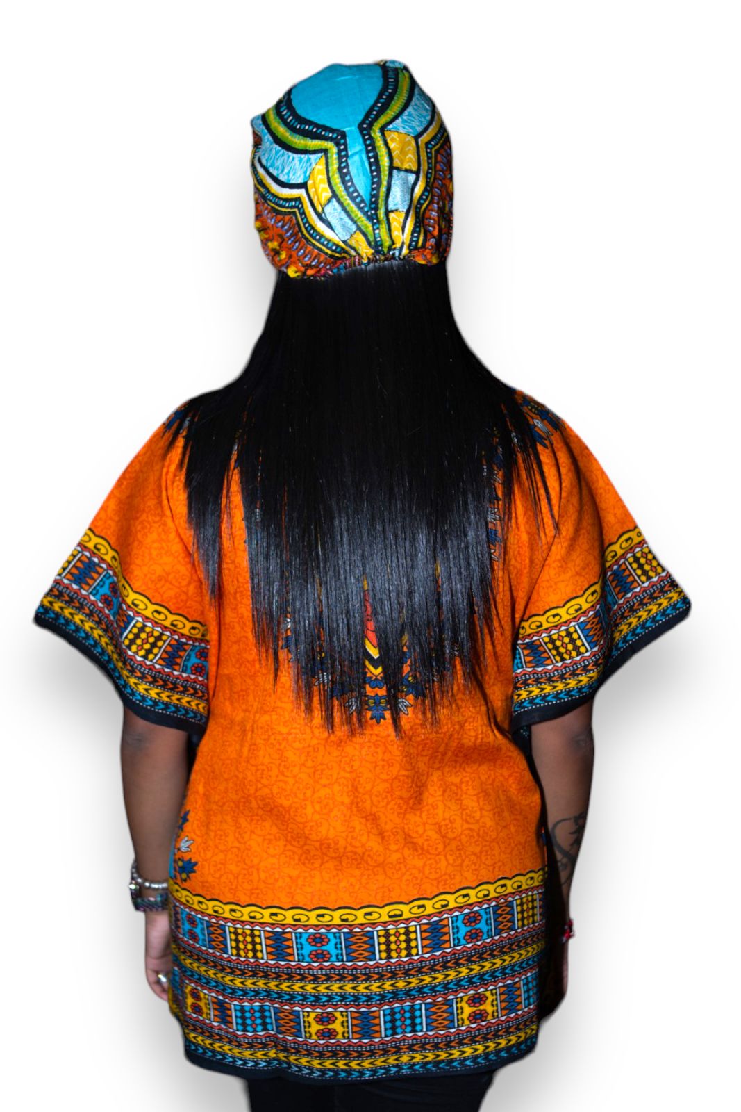 Manta Juvenil con Estampado Afrocaribeño Naranja