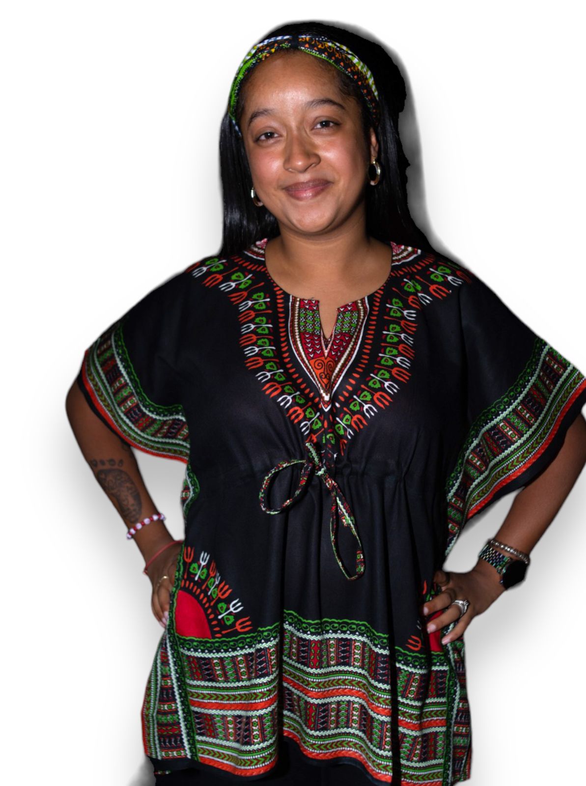 Manta Juvenil con Estampado Afrocaribeño Negro