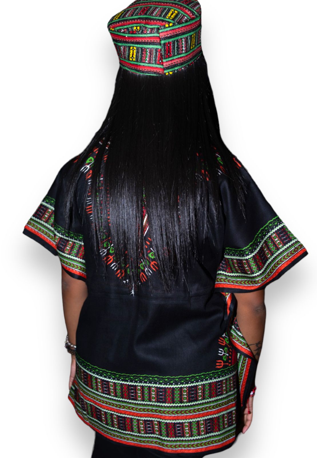 Manta Juvenil con Estampado Afrocaribeño Negro