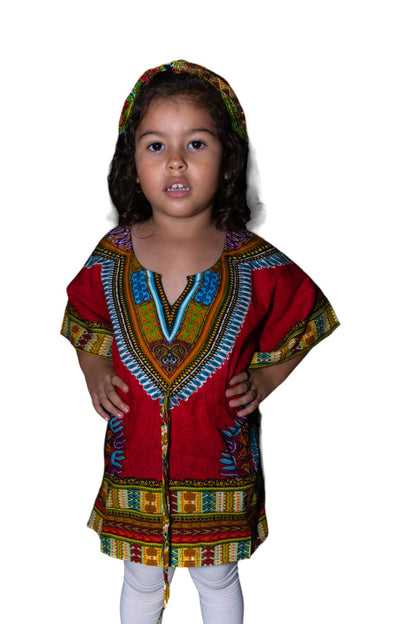 Manta de Niña con Estampado Afrocaribeño Rojo