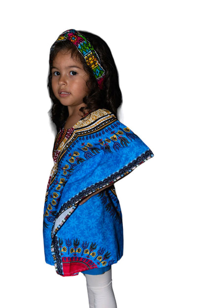 Manta de Niña con Estampado Afrocaribeño Azul