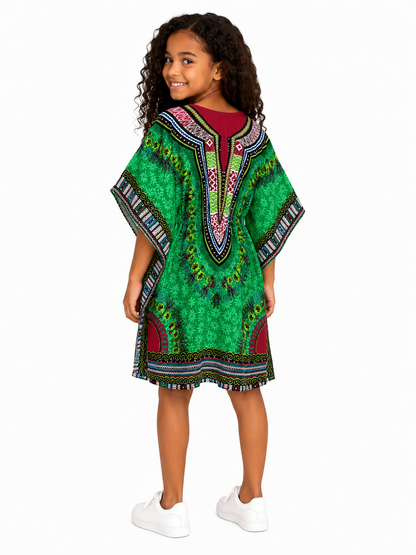Top Manta de Niña con Estampado Afrocaribeño Verde